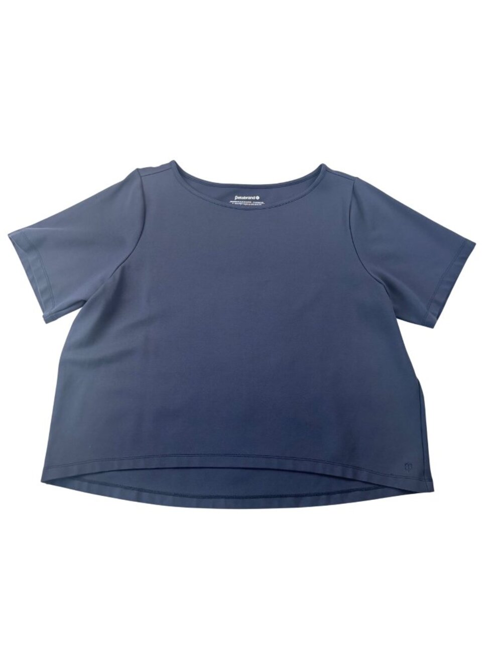 ✨3/$30 Betabrand XL Navy Blue Short-Sleeve Tee Shirt Top Relaxed Fit Rayon Blend